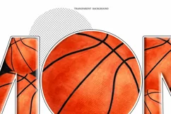 MOM Basketball PNG Clipar, watercolor mom sport Basketball Product Image 3