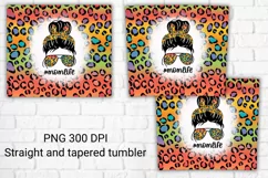 Messy bun tumbler sublimation design | Mom life tumbler wrap Product Image 2