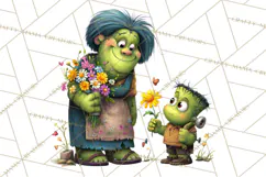 Mama and Me Halloween Monsters PNG Clipart, Mommy And Me Png Product Image 4