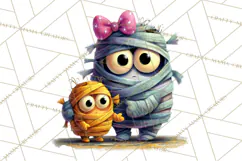 Mama and Me Halloween Monsters PNG Clipart, Mommy And Me Png Product Image 2