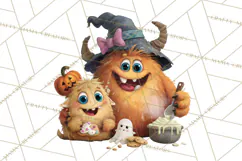 Mama and Me Halloween Monsters PNG Clipart, Mommy And Me Png Product Image 3