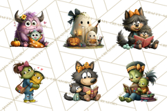 Mama and Me Halloween Monsters PNG Clipart Product Image 2