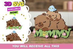Mommy capybara 3D SVG Product Image 1