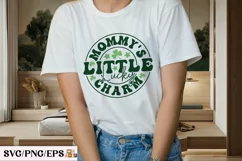 Shamrock Clover, Girl St Patrick Day PNG T-shirt Design Product Image 3