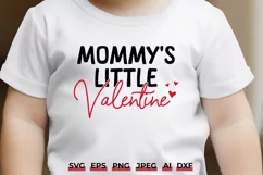 Mommy's Little Valentine SVG | Cute Valentine Kids Design Product Image 1