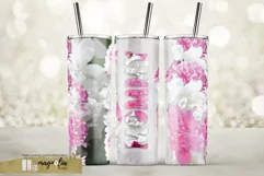 MOMMY tumbler wrap sublimation design png with pink peony Product Image 1