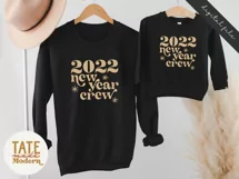 2022 New Year crew retro SVG cut file - new year kid svg Product Image 4