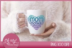 Mom Word Art Sublimation Design Product Image 2