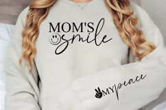 Mom's Smile Sleeve SVG, Mother's Day SVG Design Product Image 1