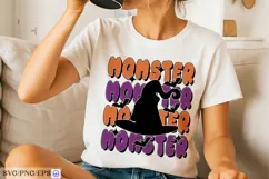 Retro Halloween Momster SVG PNG T-shirt Design Product Image 2