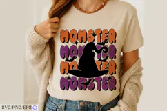Retro Halloween Momster SVG PNG T-shirt Design Product Image 3