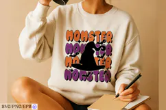 Retro Halloween Momster SVG PNG T-shirt Design Product Image 4