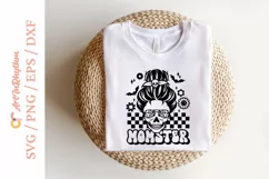 Retro Momster svg, Halloween Mom Messy bun svg Product Image 2