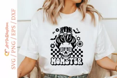 Retro Momster svg, Halloween Mom Messy bun svg Product Image 4