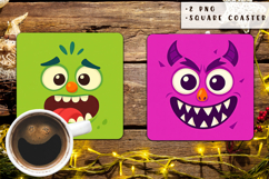 Cute Monster, Monster coaster sublimation png Product Image 1