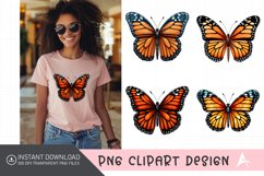 Watercolor Monarch Butterfly Clipart Product Image 1