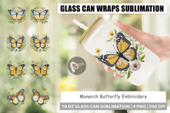 Glass Can Monarch Butterfly Product Image 1