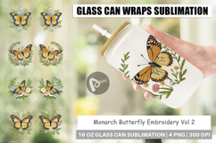 Glass Can Monarch Butterfly Product Image 1