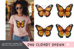 Watercolor Monarch Butterfly Clipart Product Image 1