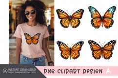 Watercolor Monarch Butterfly Clipart Product Image 1