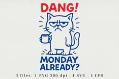 Retro Coffee Line Art Clipart, Funny Puns SVG | PNG | EPS Product Image 1