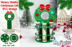 Christmas Money Holder Svg| Money Cake Svg| Christmas Wreath Product Image 1