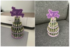 Birthday Money Cake SVG | Happy Birthday | Paper cutting Product Image 3