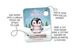Christmas Penguin Money Card, Printable Holiday Gift Product Image 2