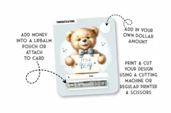 It's a Boy Money Card Print Then Cut PNG Designs Product Image 2
