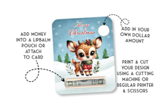 Christmas Deer Money Card, Printable Holiday Cash Holder Product Image 2