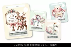 Pastel Christmas Money Cards - Print Then Cut PNG Product Image 1