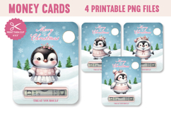 Christmas Penguin Money Card, Printable Holiday Gift Product Image 1