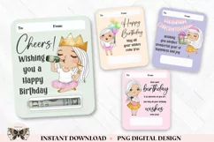 Birthday Money Card Holders - 4 Premium Birthday PNG Designs Product Image 1