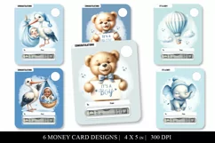 It's a Boy Money Card Print Then Cut PNG Designs Product Image 1