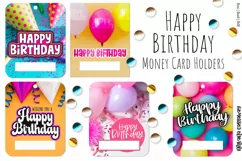 Print & Cut Pink Purple Happy Birthday Money Card Holder Product Image 2