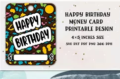 Happy Birthday Money card. Money card Gift SVG. Cut File. Product Image 1