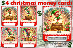 Christmas cards, funny gift Money cards for printing Product Image 1
