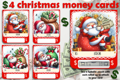 Christmas cards, funny gift Money cards for printing Product Image 1