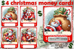 Christmas cards, funny gift Money cards for printing Product Image 1