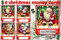 Christmas cards, funny gift Money cards for printing Product Image 1