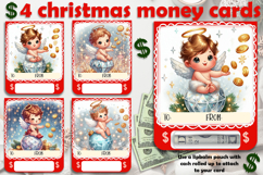 Christmas cards, funny gift Money cards for printing Product Image 1