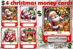 Christmas cards, funny gift Money cards for printing Product Image 1