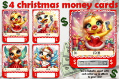 Christmas cards, funny gift Money cards for printing Product Image 1