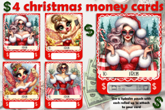Christmas cards, funny gift Money cards for printing Product Image 1