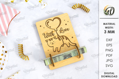 3D Money Holder Laser Cut. Money card SVG Product Image 1