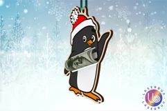 Merry Christmas Money Holder Ornament laser svg dxf patterns Product Image 3