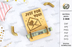 3D Money Holder Laser Cut. Money card SVG Product Image 1
