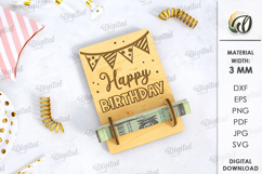 3D Money Holder Laser Cut. Money card SVG Product Image 1