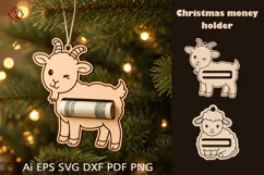 Money holder | SVG file for cutting | Goat and lamb_2 Product Image 1