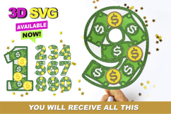Money Numbers 3D SVG Product Image 1